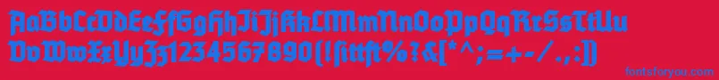 Tannenbergfett Font – Blue Fonts on Red Background