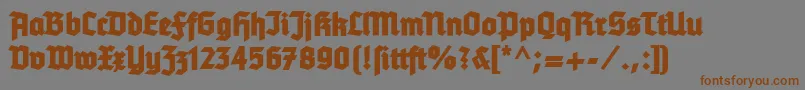 Tannenbergfett Font – Brown Fonts on Gray Background