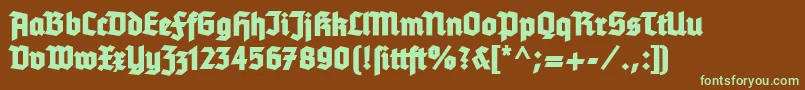 Tannenbergfett Font – Green Fonts on Brown Background