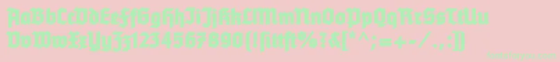 Tannenbergfett Font – Green Fonts on Pink Background