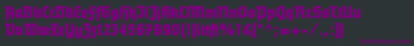 Czcionka Tannenbergfett – fioletowe czcionki na czarnym tle