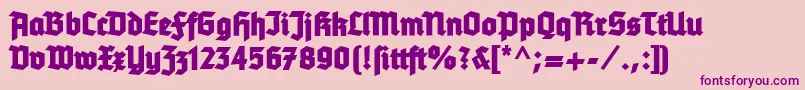 Tannenbergfett Font – Purple Fonts on Pink Background