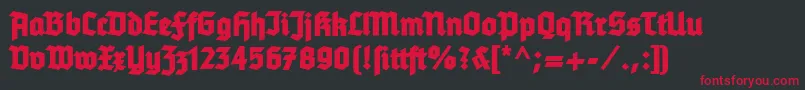 Tannenbergfett Font – Red Fonts on Black Background