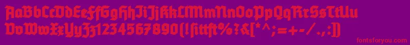 Tannenbergfett Font – Red Fonts on Purple Background