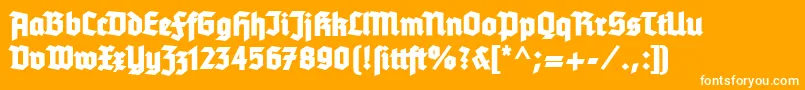 Tannenbergfett Font – White Fonts on Orange Background