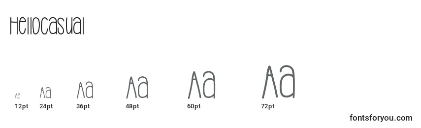 Hellocasual Font Sizes