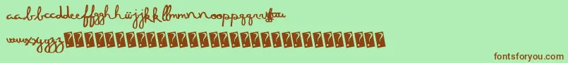Fivedozen Font – Brown Fonts on Green Background