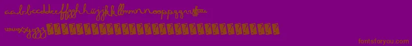 Fivedozen Font – Brown Fonts on Purple Background