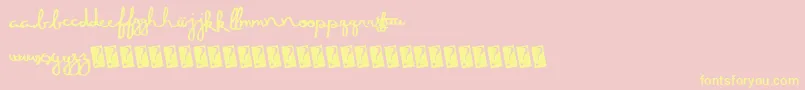 Fivedozen Font – Yellow Fonts on Pink Background