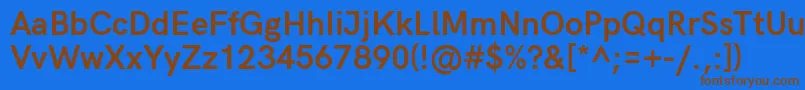 フォントHkgroteskBoldlegacy – 茶色の文字が青い背景にあります。