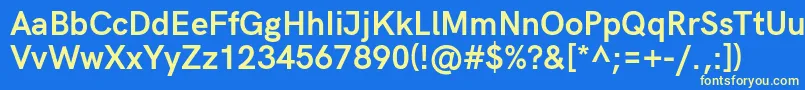 HkgroteskBoldlegacy Font – Yellow Fonts on Blue Background