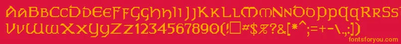 フォントEireRegular – 赤い背景にオレンジの文字