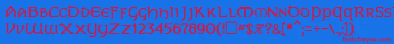 EireRegular Font – Red Fonts on Blue Background