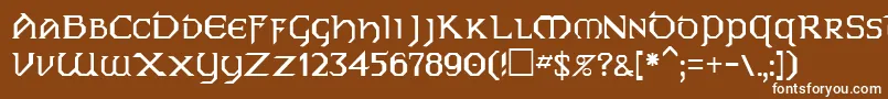 フォントEireRegular – 茶色の背景に白い文字