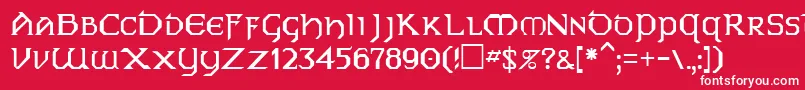 フォントEireRegular – 赤い背景に白い文字