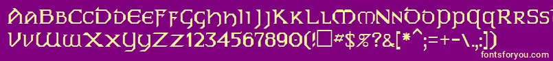 EireRegular Font – Yellow Fonts on Purple Background