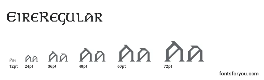 Размеры шрифта EireRegular