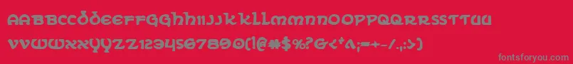 フォントEringobraghb – 赤い背景に灰色の文字