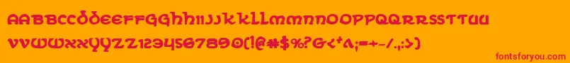 Eringobraghb-Schriftart – Rote Schriften auf orangefarbenem Hintergrund