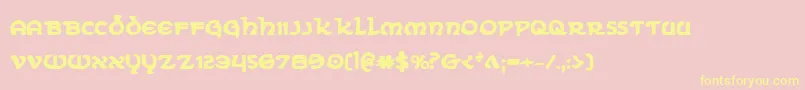 Eringobraghb-Schriftart – Gelbe Schriften auf rosa Hintergrund