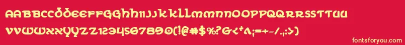 Eringobraghb Font – Yellow Fonts on Red Background