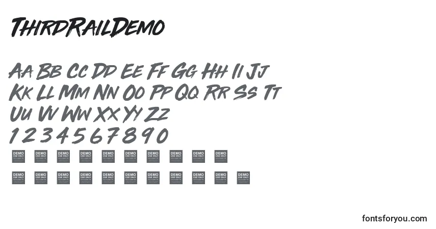 Шрифт ThirdRailDemo – алфавит, цифры, специальные символы