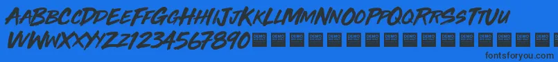 ThirdRailDemo Font – Black Fonts on Blue Background