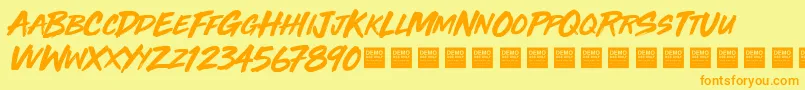 ThirdRailDemo Font – Orange Fonts on Yellow Background