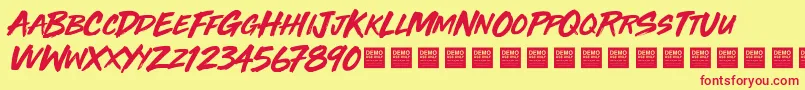 ThirdRailDemo Font – Red Fonts on Yellow Background