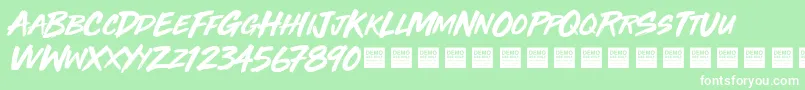 More about ThirdRailDemo Font ThirdRailDemo Font – White Fonts on Green Background