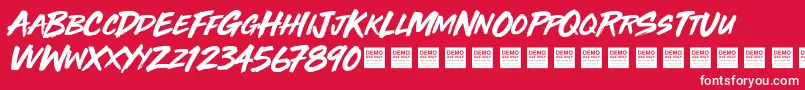 Шрифт ThirdRailDemo – белые шрифты на красном фоне