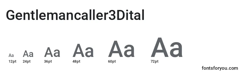 Gentlemancaller3Dital Font Sizes