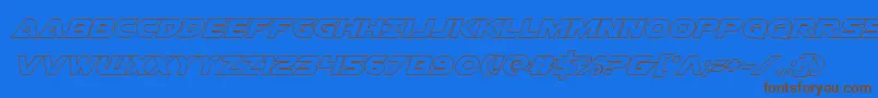 Airstrikeout Font – Brown Fonts on Blue Background