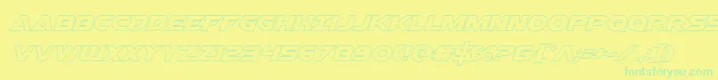 Airstrikeout Font – Green Fonts on Yellow Background