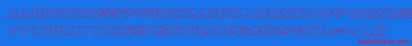 Airstrikeout Font – Red Fonts on Blue Background
