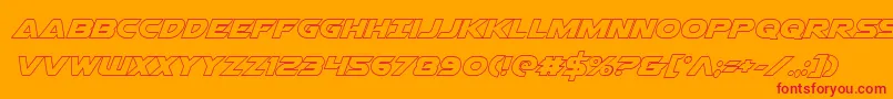 Airstrikeout Font – Red Fonts on Orange Background