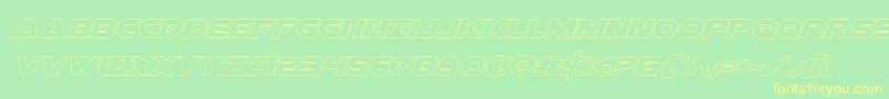 Airstrikeout Font – Yellow Fonts on Green Background