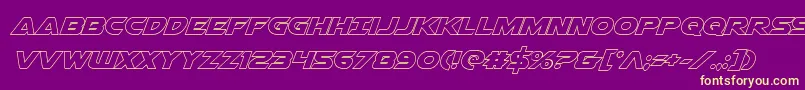 Airstrikeout Font – Yellow Fonts on Purple Background