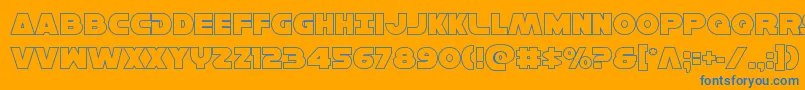 Hansolov3out Font – Blue Fonts on Orange Background