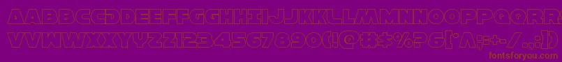 Hansolov3out-Schriftart – Braune Schriften auf violettem Hintergrund