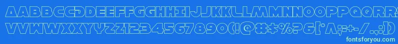 Hansolov3out Font – Green Fonts on Blue Background