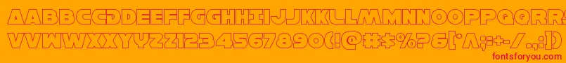 Hansolov3out Font – Red Fonts on Orange Background