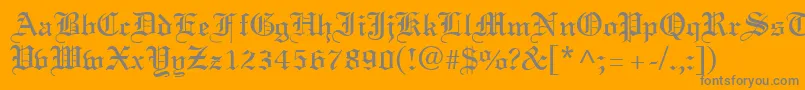 LinusText-Schriftart – Graue Schriften auf orangefarbenem Hintergrund