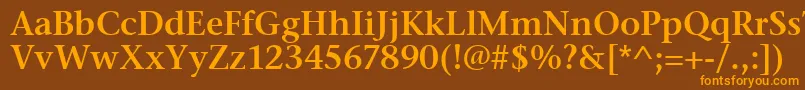 StoneSerifSemItcTtSemi-Schriftart – Orangefarbene Schriften auf braunem Hintergrund