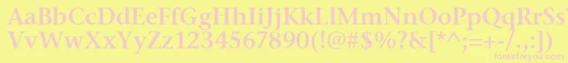 StoneSerifSemItcTtSemi Font – Pink Fonts on Yellow Background