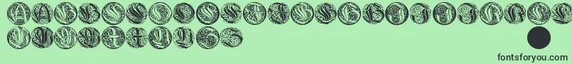 fuente Wieynkcapsround – Fuentes Negras Sobre Fondo Verde