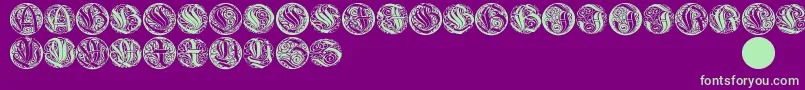 Wieynkcapsround Font – Green Fonts on Purple Background