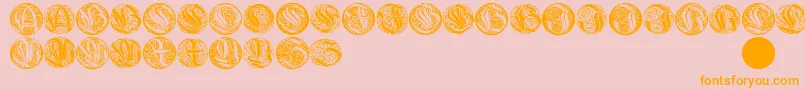 Wieynkcapsround Font – Orange Fonts on Pink Background