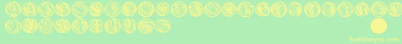 Wieynkcapsround Font – Yellow Fonts on Green Background