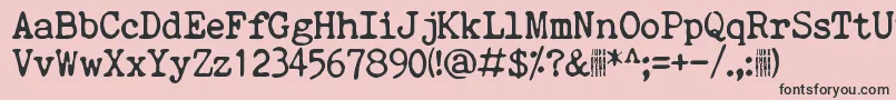 フォントQuietEvening – ピンクの背景に黒い文字